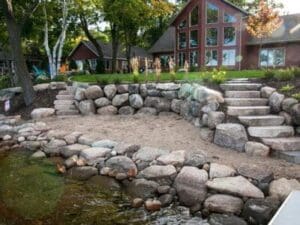 private beach stone revetment