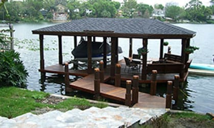 Boathouses with Boat Lifts - Boathouse Construction