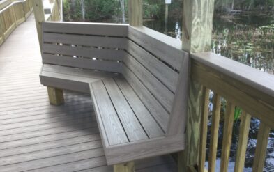 Dwell at Lake Nona by Fender Marine Construction Features Dock and Covered Deck with Bench and Deck covered with Wear composite decking