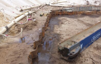 Steel Sheet Pile Cofferdam with Wellpointing