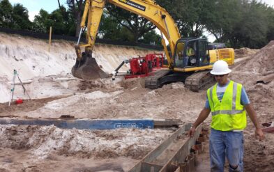 Steel Sheet Pile Cofferdam with Wellpointing