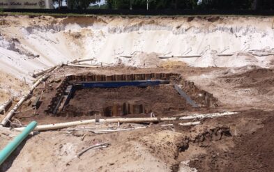Steel Sheet Pile Cofferdam with Wellpointing