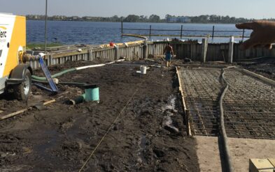 Lake Speer Aluminum Sheet Pile Cofferdam for Boat Ramp before pour by Fender Marine Construction 1