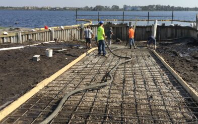 Lake Speer Steel Reinforced Concrete Boat Ramp before pour by Fender Marine Construction with Steven Whitney COO