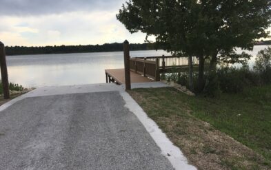 Lakeside HOA Tavares Concrete Approach to Boat Ramp Renovation with boat dock by Fender Marine Construction