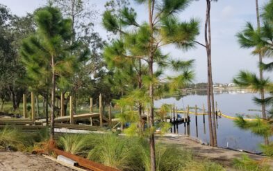 Overlook Community Concrete Boat Ramp and Dock by Fender Marine Construction Viewed from the side