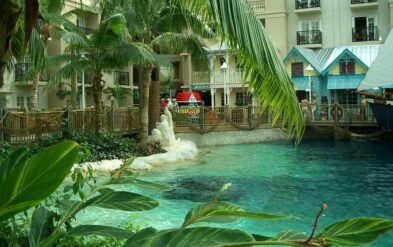 Gaylord Palms themed wooden Boardwalk railing