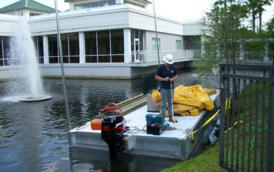 Holiday Inn Nickelodeon Hotel Themed Lake Character Animal Installation Orlando by Fender Marine Construction