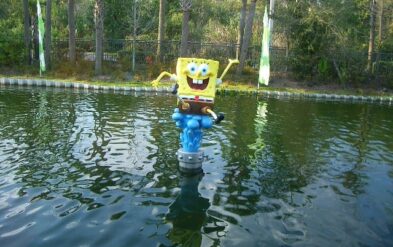 Holiday Inn Nickelodeon Hotel Themed Sponge Bob Character Installation Orlando by Fender Marine