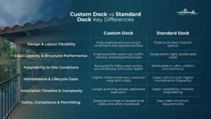 custom dock vs standard dock 